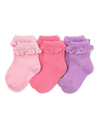 Rose Garden Lace Midi Socks 3-Pack